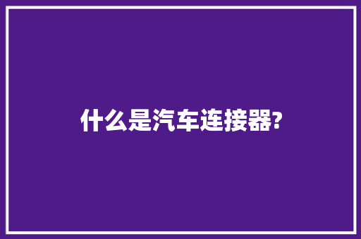 什么是汽车连接器?