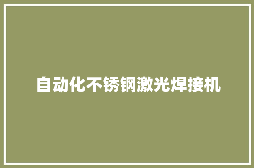 自动化不锈钢激光焊接机