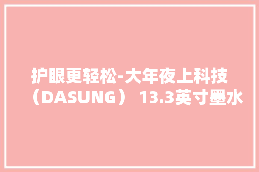 护眼更轻松-大年夜上科技（DASUNG） 13.3英寸墨水屏护眼显示器｜大年夜家测633