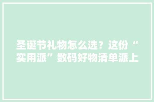 圣诞节礼物怎么选？这份“实用派”数码好物清单派上用途了