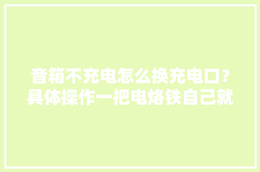 音箱不充电怎么换充电口？具体操作一把电烙铁自己就能修好