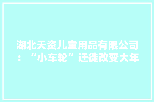 湖北天资儿童用品有限公司：“小车轮”迁徙改变大年夜市场