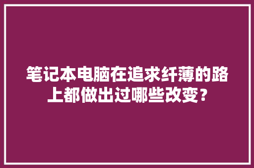 笔记本电脑在追求纤薄的路上都做出过哪些改变？