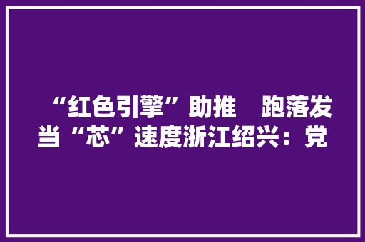 “红色引擎”助推　跑落发当“芯”速度浙江绍兴：党建做事让企业看到信心