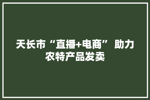 天长市“直播+电商” 助力农特产品发卖