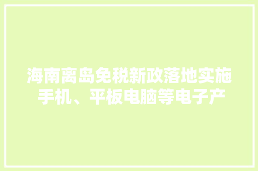 海南离岛免税新政落地实施 手机、平板电脑等电子产品人气旺
