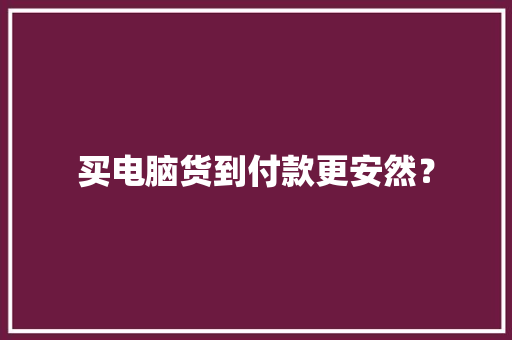 买电脑货到付款更安然？
