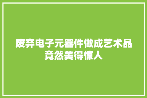 废弃电子元器件做成艺术品竟然美得惊人