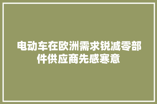 电动车在欧洲需求锐减零部件供应商先感寒意