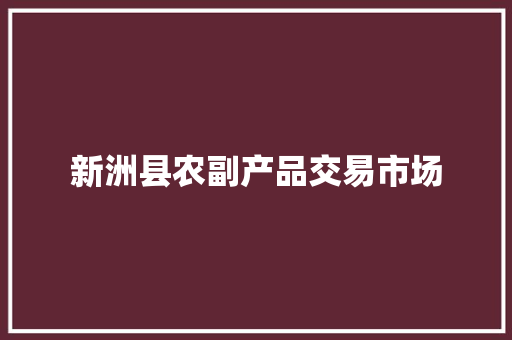 新洲县农副产品交易市场