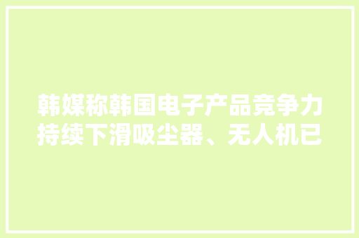 韩媒称韩国电子产品竞争力持续下滑吸尘器、无人机已输给中国