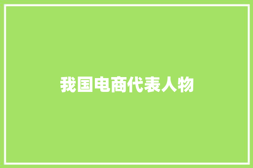 我国电商代表人物