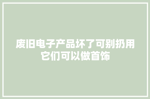 废旧电子产品坏了可别扔用它们可以做首饰