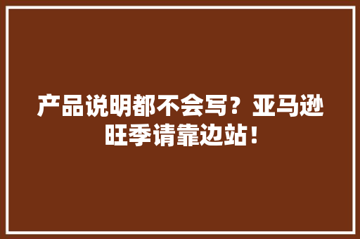 产品说明都不会写？亚马逊旺季请靠边站！