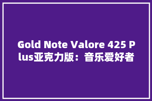 Gold Note Valore 425 Plus亚克力版：音乐爱好者的黑胶新宠