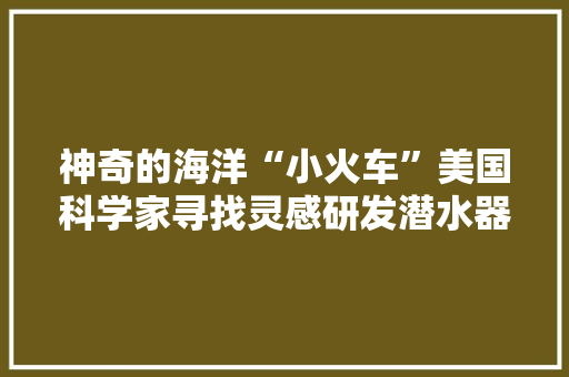 神奇的海洋“小火车”美国科学家寻找灵感研发潜水器