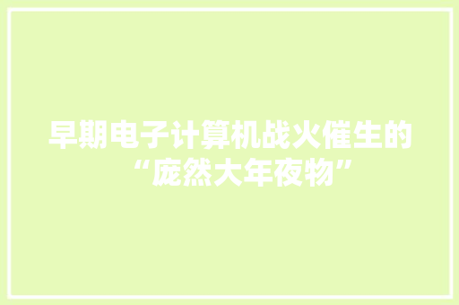 早期电子计算机战火催生的“庞然大年夜物”