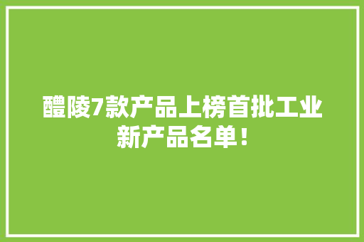 醴陵7款产品上榜首批工业新产品名单！