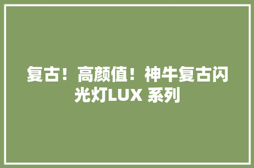 复古！高颜值！神牛复古闪光灯LUX 系列
