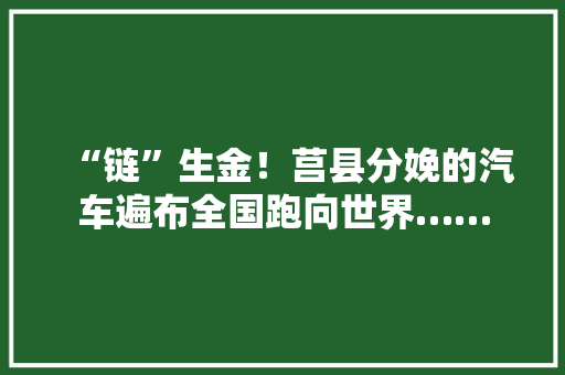 “链”生金！莒县分娩的汽车遍布全国跑向世界……