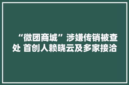 “微团商城”涉嫌传销被查处 首创人赖晓云及多家接洽关系公司、人员账户被法院冻结