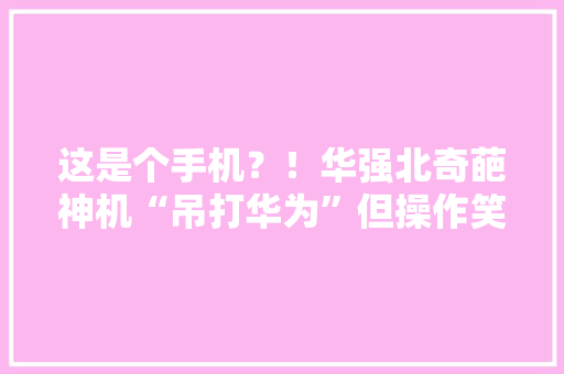 这是个手机？！华强北奇葩神机“吊打华为”但操作笑到让人喷饭