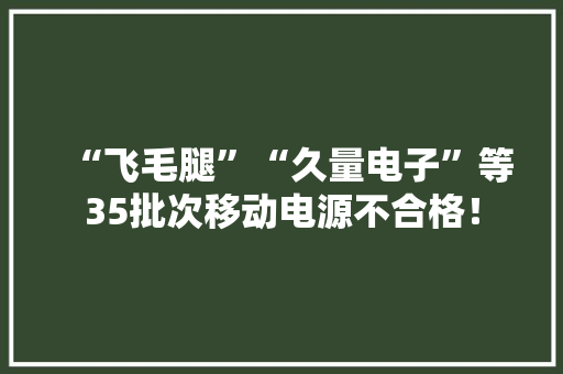 “飞毛腿”“久量电子”等35批次移动电源不合格！
