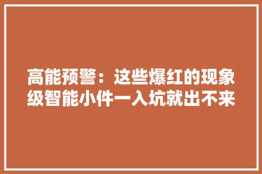 高能预警：这些爆红的现象级智能小件一入坑就出不来了