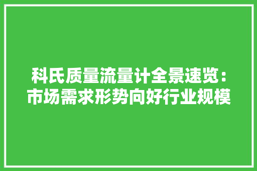 科氏质量流量计全景速览：市场需求形势向好行业规模快速扩展