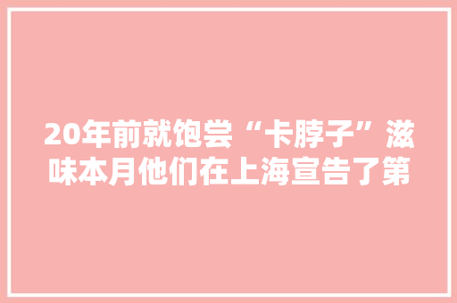 20年前就饱尝“卡脖子”滋味本月他们在上海宣告了第一款自研芯片