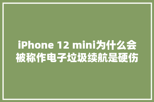 iPhone 12 mini为什么会被称作电子垃圾续航是硬伤！