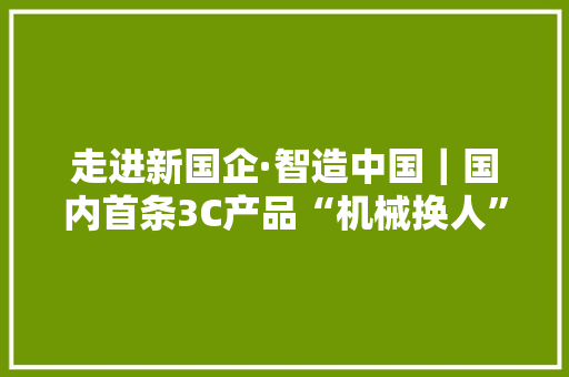 走进新国企·智造中国｜国内首条3C产品“机械换人”分娩线出身记