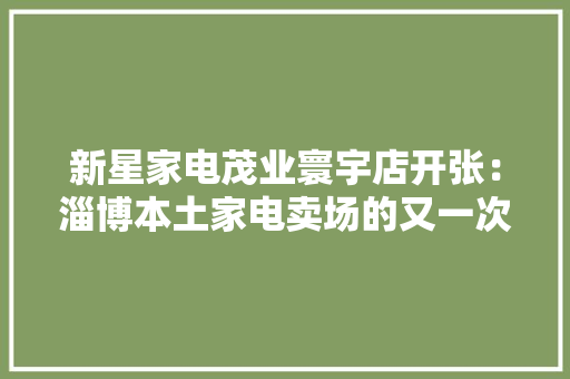新星家电茂业寰宇店开张：淄博本土家电卖场的又一次突围
