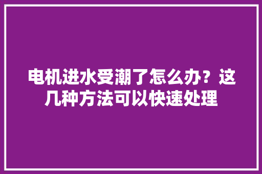 电机进水受潮了怎么办？这几种方法可以快速处理