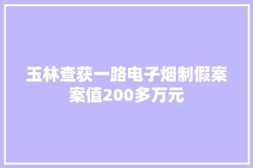 玉林查获一路电子烟制假案案值200多万元