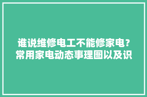谁说维修电工不能修家电？常用家电动态事理图以及识图维修方法