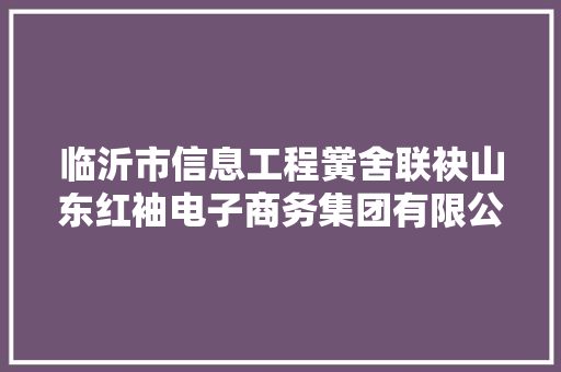 临沂市信息工程黉舍联袂山东红袖电子商务集团有限公司开展“2023年双十一电商狂欢节”实践活动