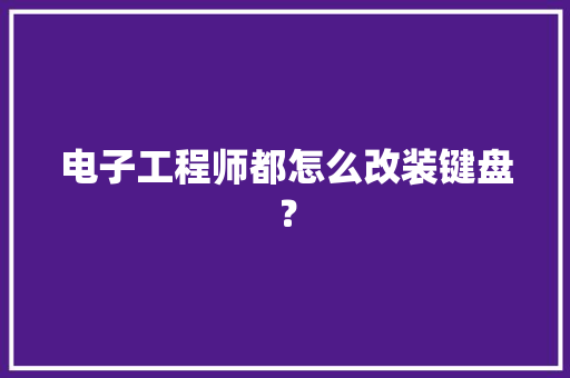 电子工程师都怎么改装键盘？