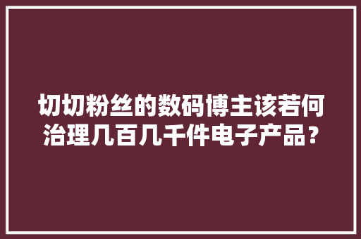 切切粉丝的数码博主该若何治理几百几千件电子产品？