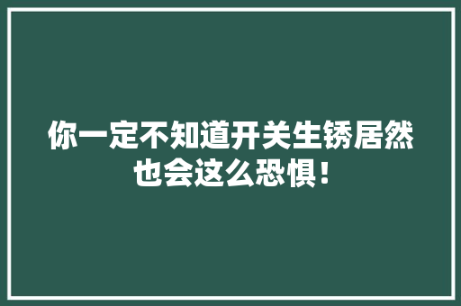 你一定不知道开关生锈居然也会这么恐惧！