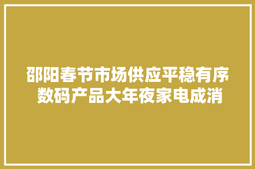 邵阳春节市场供应平稳有序 数码产品大年夜家电成消费热点