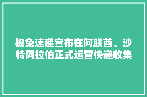 极兔速递宣布在阿联酋、沙特阿拉伯正式运营快递收集