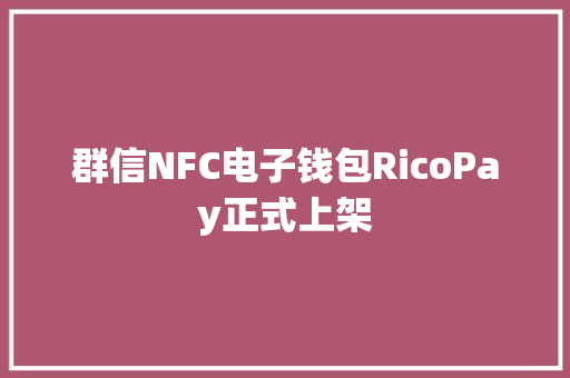 群信NFC电子钱包RicoPay正式上架