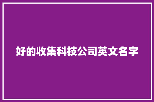 好的收集科技公司英文名字