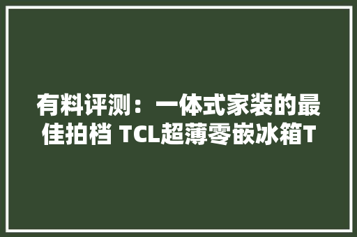 有料评测：一体式家装的最佳拍档 TCL超薄零嵌冰箱T9评测
