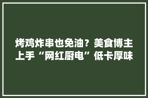 烤鸡炸串也免油？美食博主上手“网红厨电”低卡厚味一键get