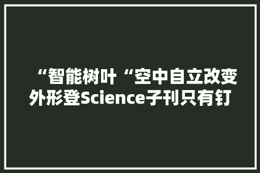 “智能树叶“空中自立改变外形登Science子刊只有钉子一半重