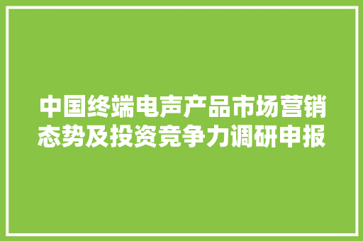 中国终端电声产品市场营销态势及投资竞争力调研申报2023-2030年