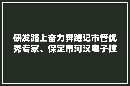 研发路上奋力奔跑记市管优秀专家、保定市河汉电子技能有限公司研发总监解朝辉