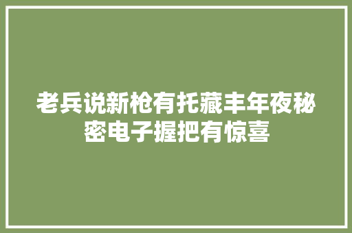 老兵说新枪有托藏丰年夜秘密电子握把有惊喜